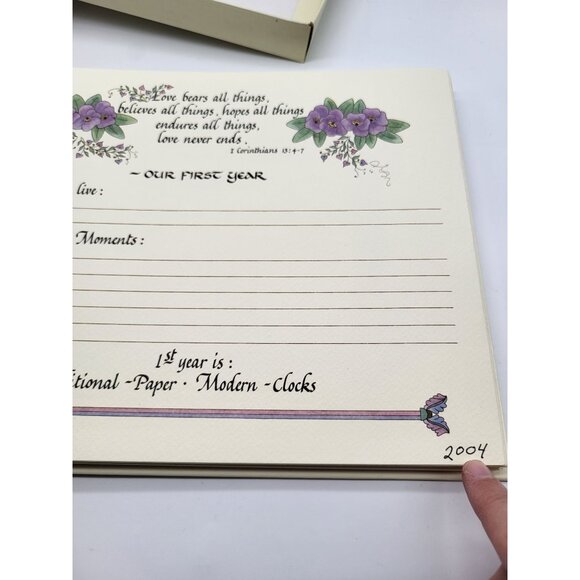 VTG 90s Our Wedding Anniversary Memory Book Floral Cottagecore Document *READ - Picture 8 of 15